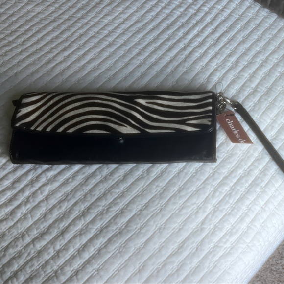 Charles David Handbags - Charles David Black and White Zebra Clutch